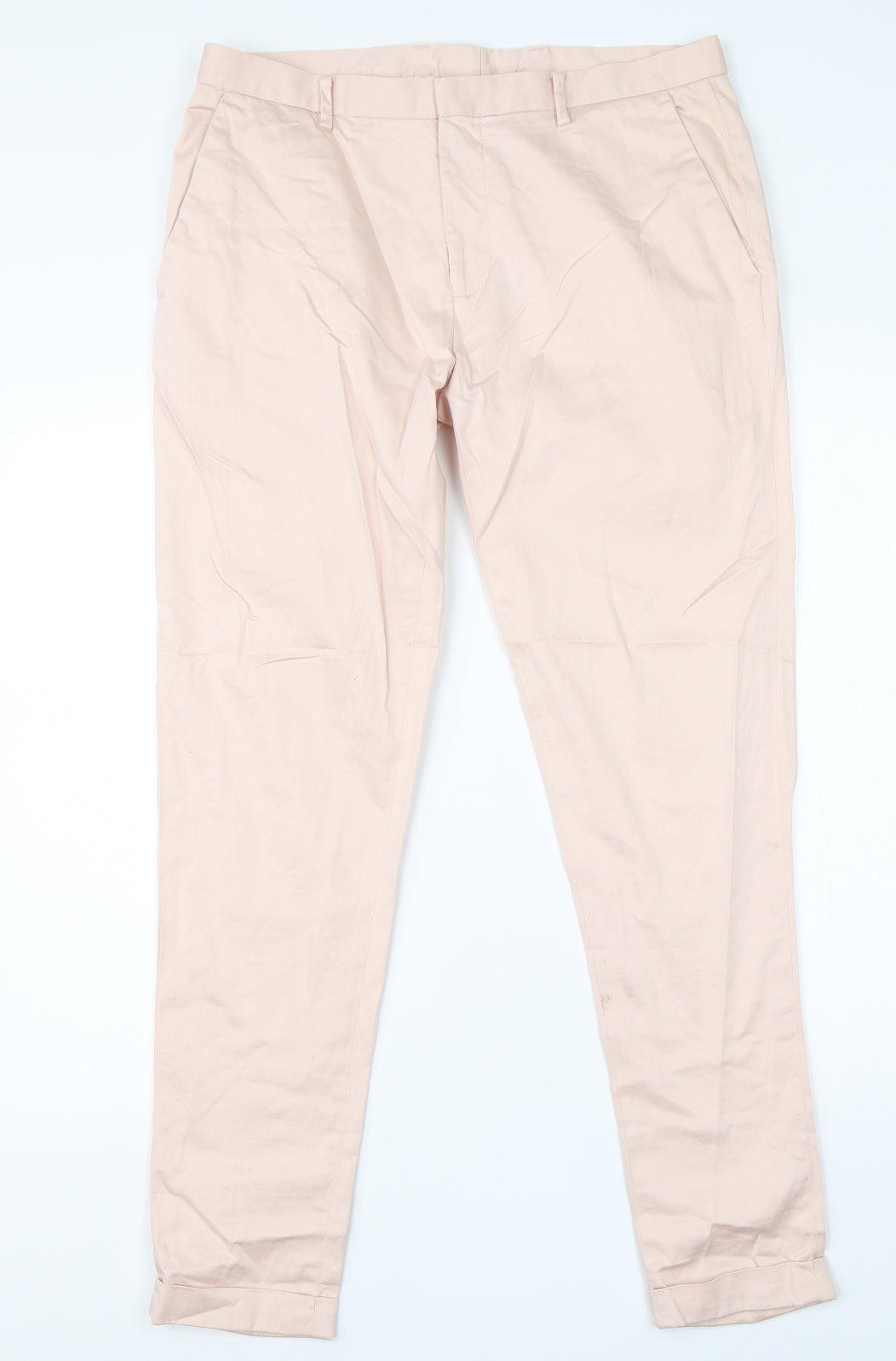 ASOS Womens Pink  Cotton Dress Pants Trousers Size 32 in L28 in Regular
