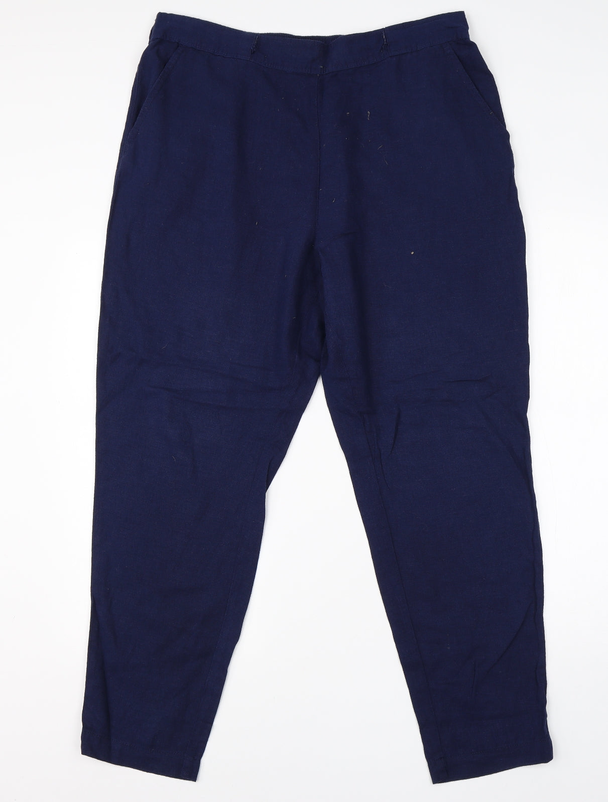 TU Womens Blue  Linen Harem Trousers Size 10 L26 in Regular Drawstring