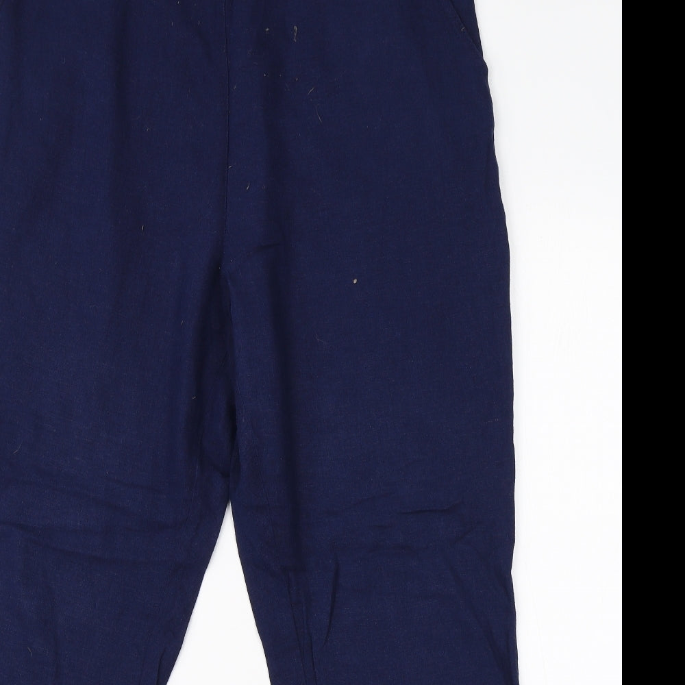 TU Womens Blue  Linen Harem Trousers Size 10 L26 in Regular Drawstring