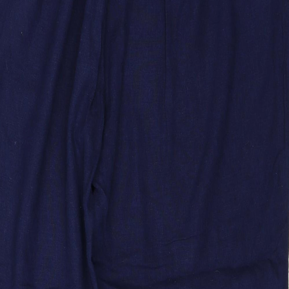 TU Womens Blue  Linen Harem Trousers Size 10 L26 in Regular Drawstring