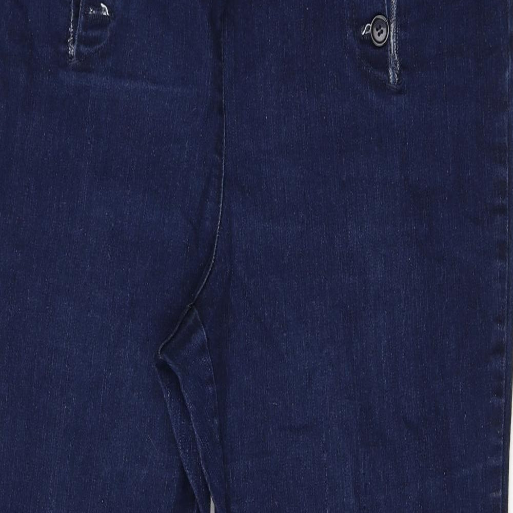 Preworn Womens Blue  Cotton Flared Jeans Size 18 L30 in Regular