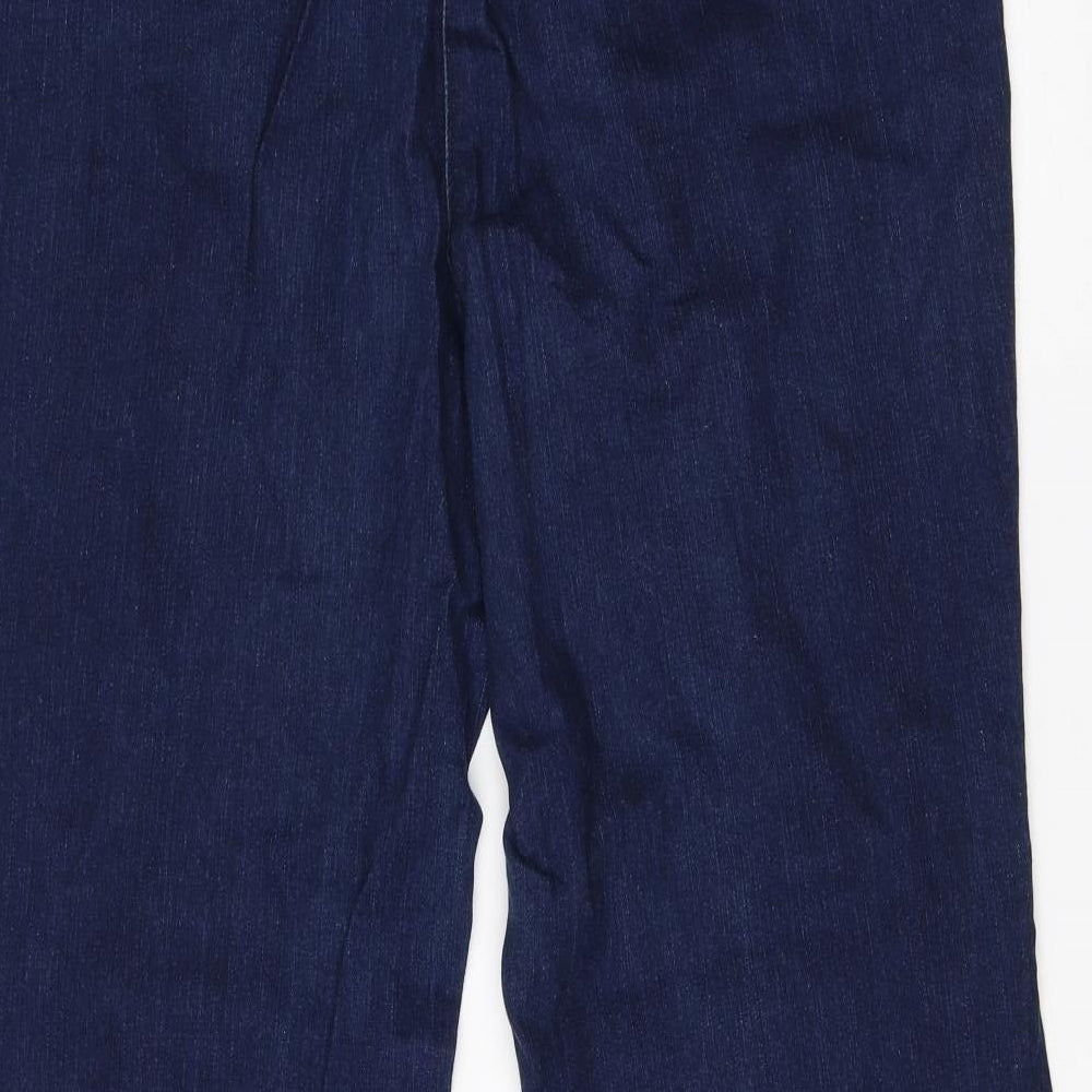 Preworn Womens Blue  Cotton Flared Jeans Size 18 L30 in Regular