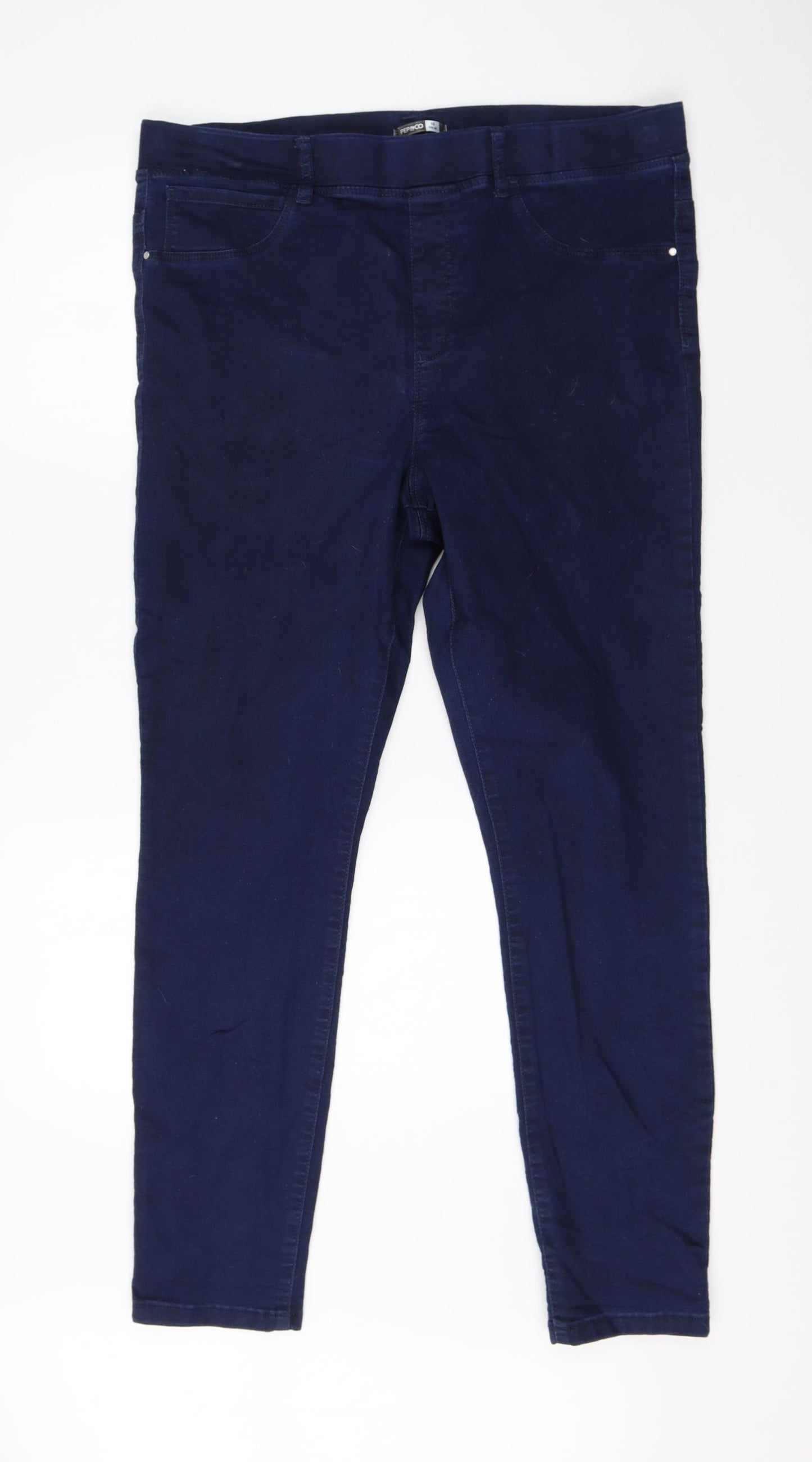 Pep & Co Womens Blue  Cotton Jegging Jeans Size 18 L28 in Regular