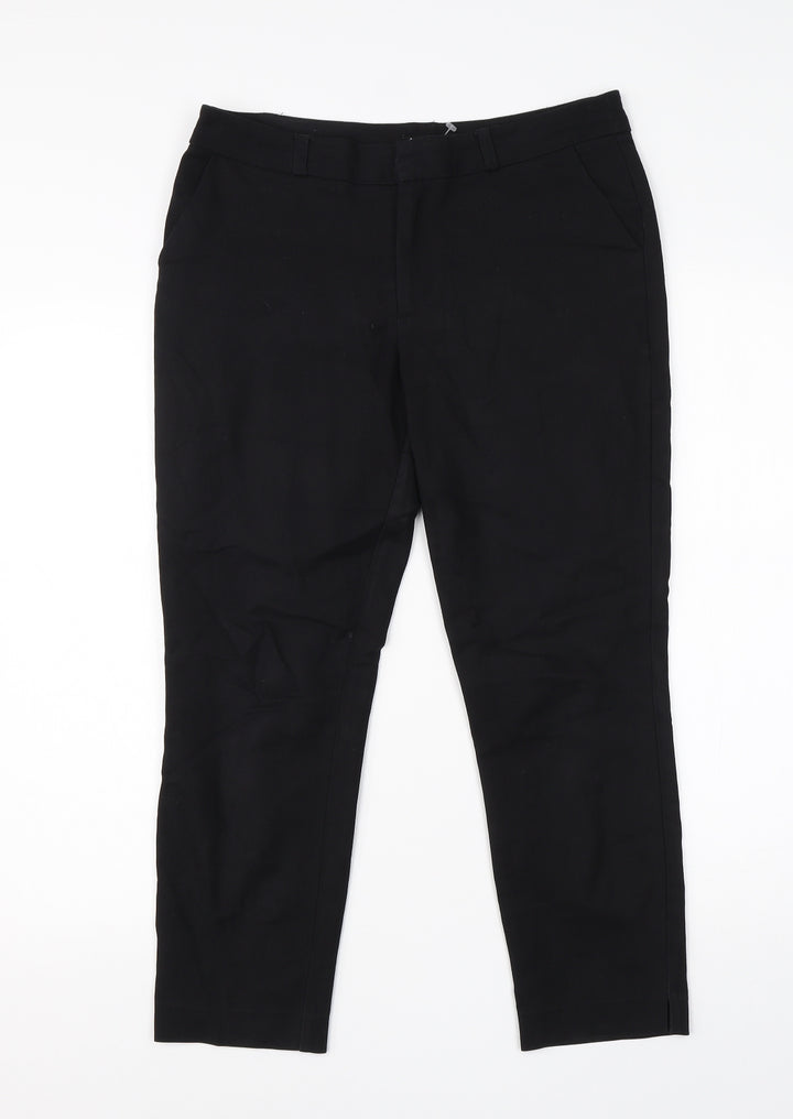 Stradivarius Womens Black Cotton Dress Pants Trousers Size 10 L21 in Regular