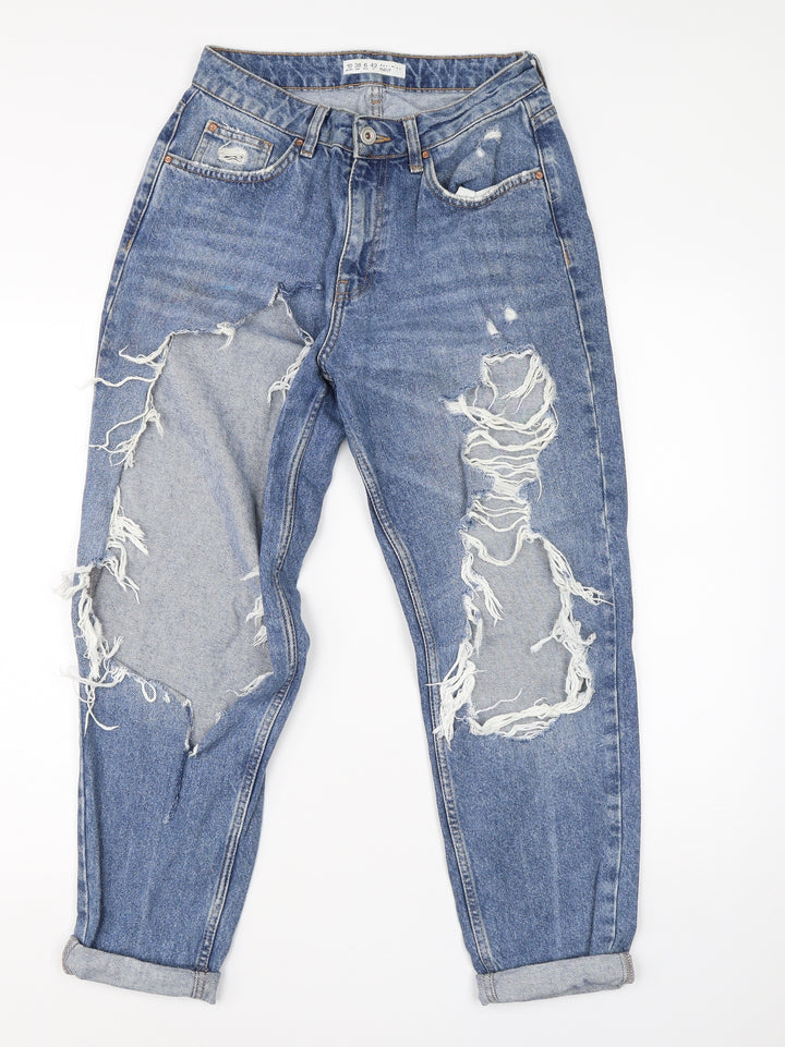Denim Co Womens Blue Cotton Mom Jeans Size 10 L24 in Regular