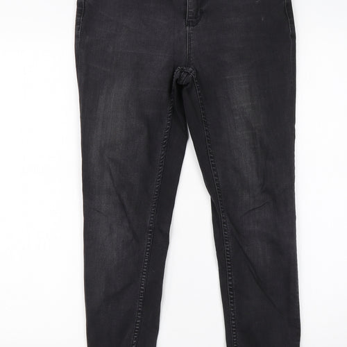Preworn Womens Black  Cotton Skinny Jeans Size 6 L26 in Regular