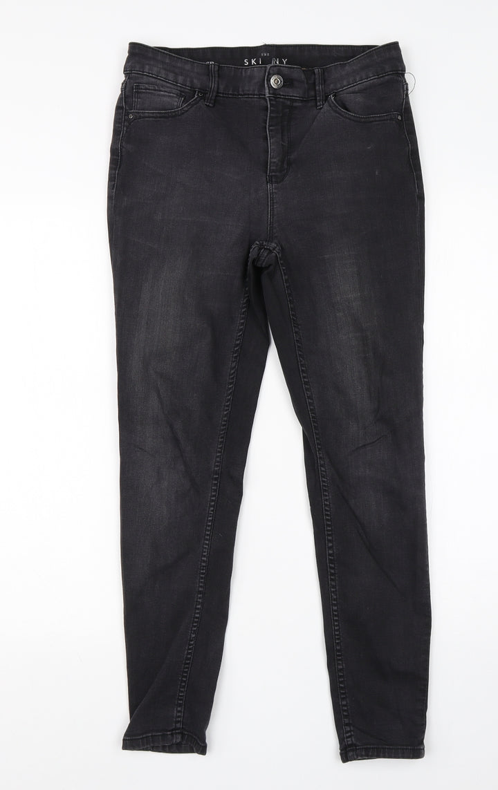 Preworn Womens Black Cotton Skinny Jeans Size 6 L26 in Regular