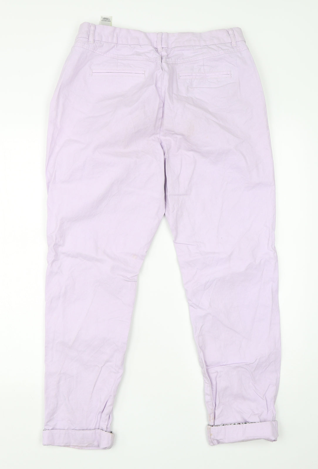 M&S Womens Purple  Cotton Cargo Trousers Size 12 L25 in Regular