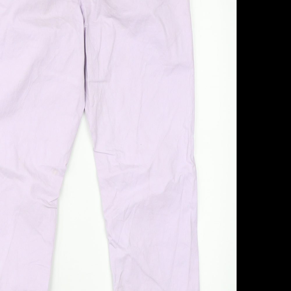 M&S Womens Purple  Cotton Cargo Trousers Size 12 L25 in Regular