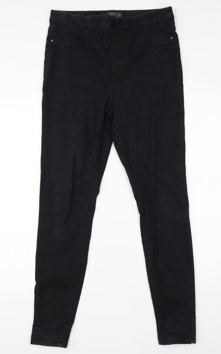 Papaya Womens Black  Cotton Jegging Jeans Size 10 L28 in Regular