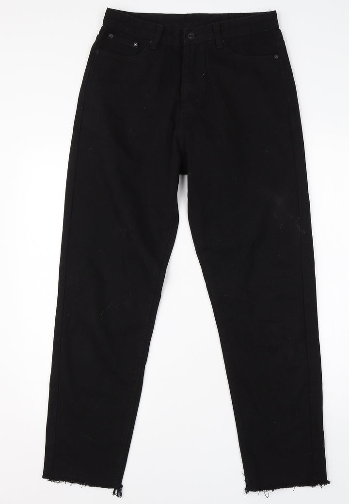 SheIn Womens Black Cotton Straight Jeans Size M L26 in Regular