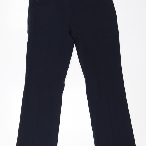 M&S Womens Blue  Viscose Dress Pants Trousers Size 10 L28 in Regular