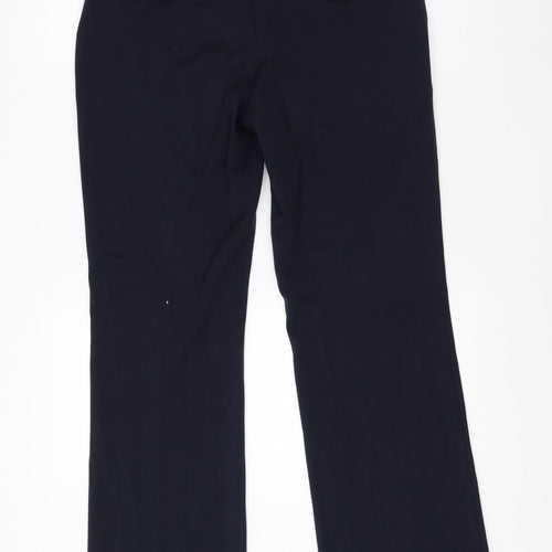 M&S Womens Blue  Viscose Dress Pants Trousers Size 10 L28 in Regular