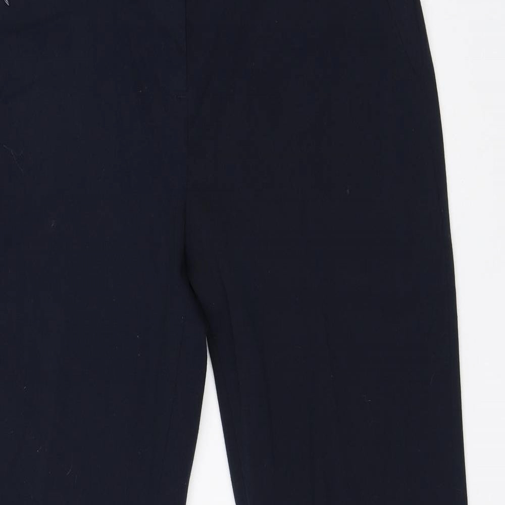M&S Womens Blue  Viscose Dress Pants Trousers Size 10 L28 in Regular