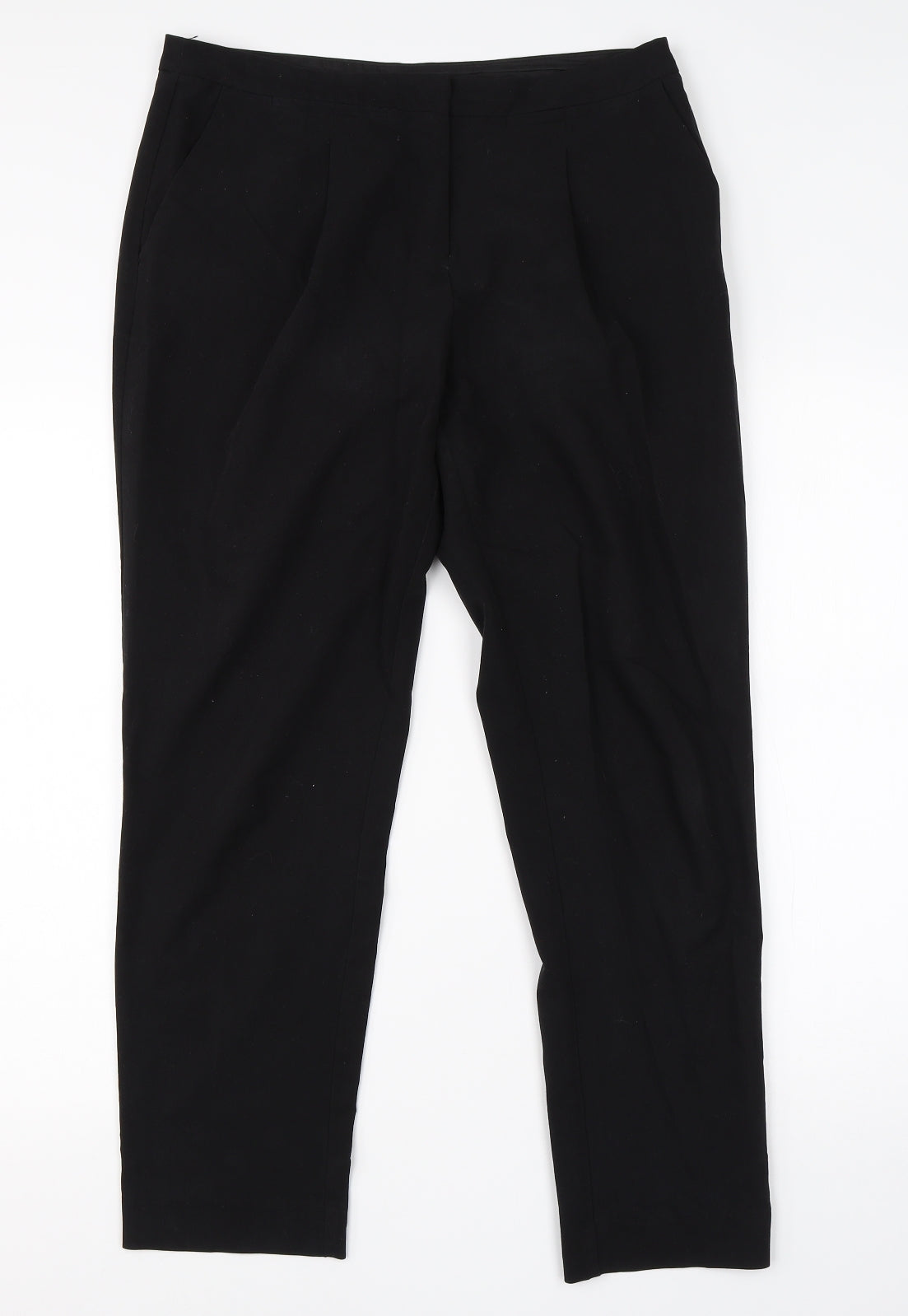 New Look Womens Black  Viscose Dress Pants Trousers Size 12 L27 in Regular