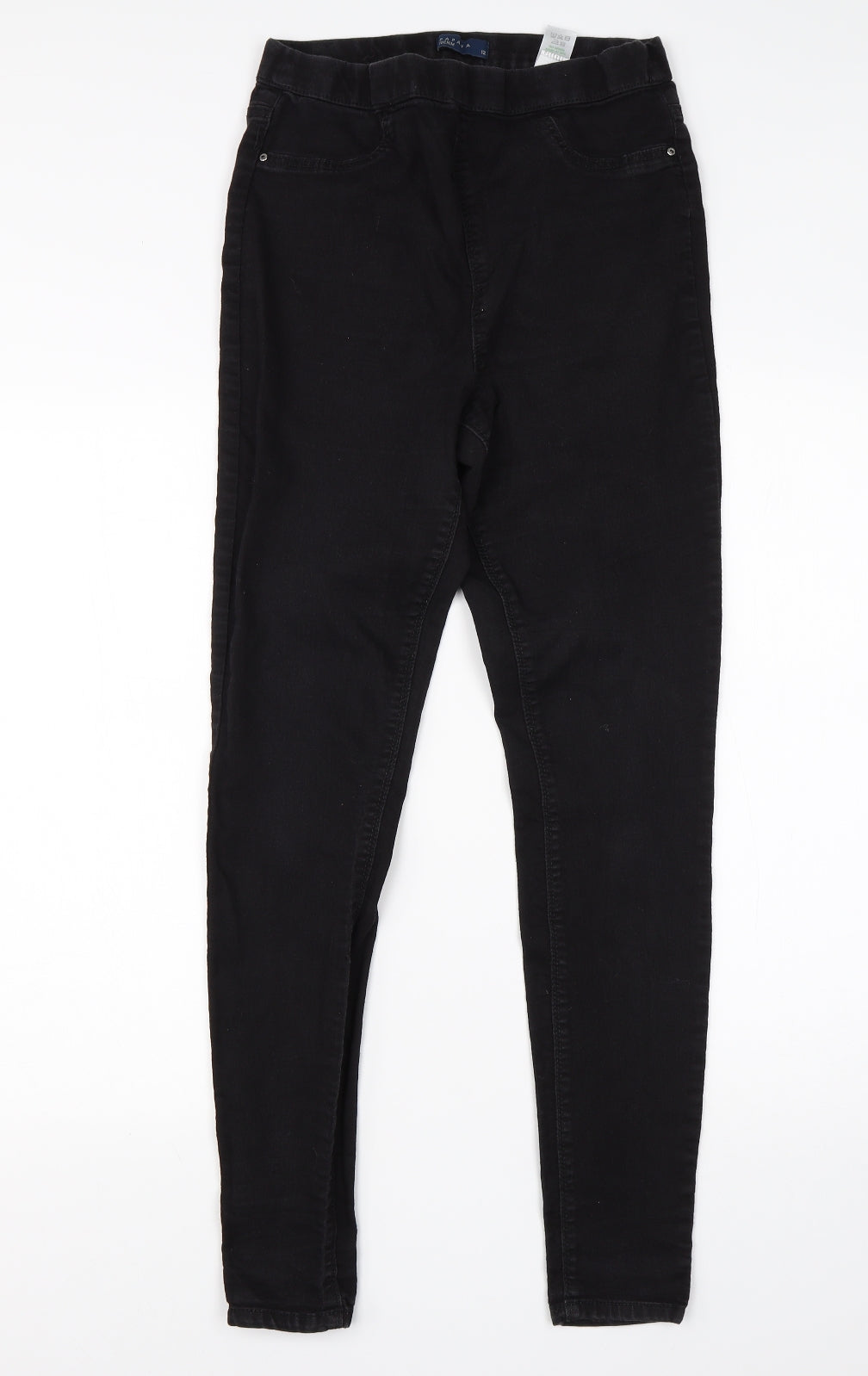 Papaya Womens Black  Cotton Jegging Jeans Size 12 L26 in Regular
