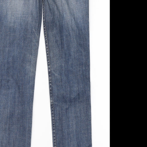 Preworn Womens Blue  Cotton Straight Jeans Size 38 in L26 in Regular