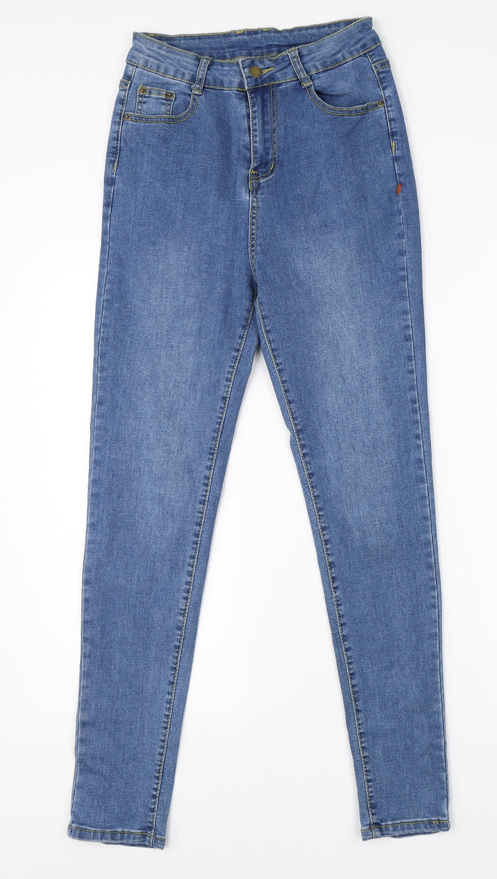 Preworn Womens Blue  Cotton Skinny Jeans Size S L26 in Regular
