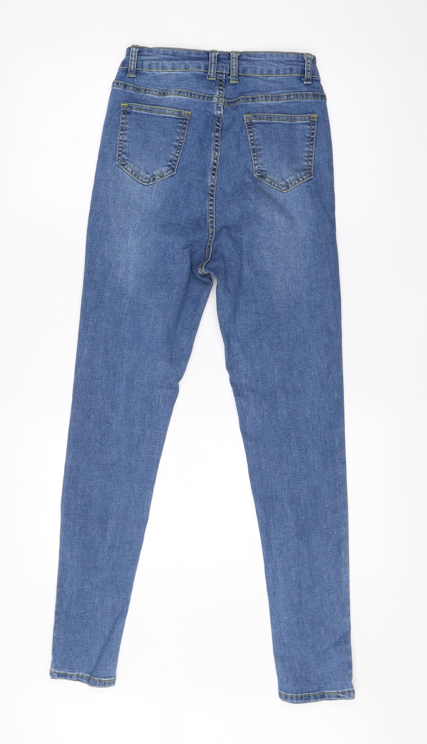 Preworn Womens Blue  Cotton Skinny Jeans Size S L26 in Regular