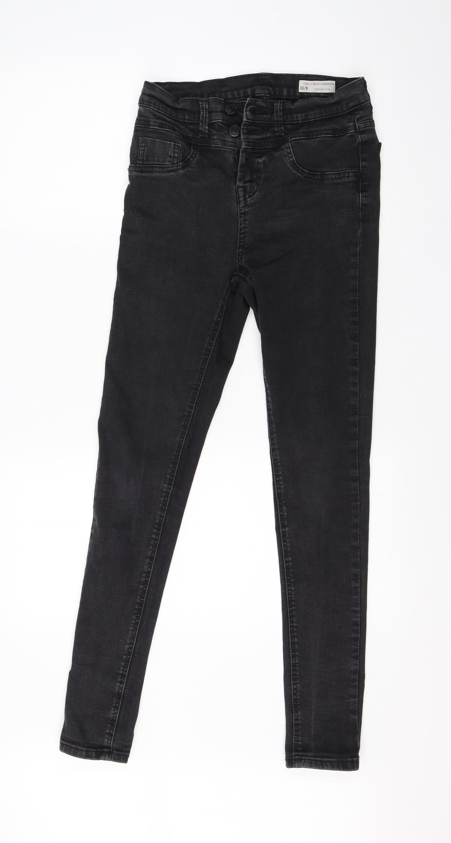 Red Herring Womens Black  Cotton Skinny Jeans Size 10 L28 in Regular