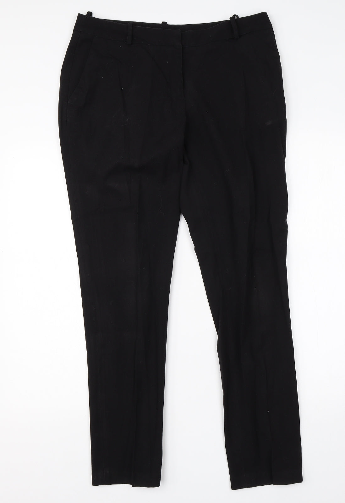 H&M Womens Black  Viscose Dress Pants Trousers Size 10 L28 in Regular