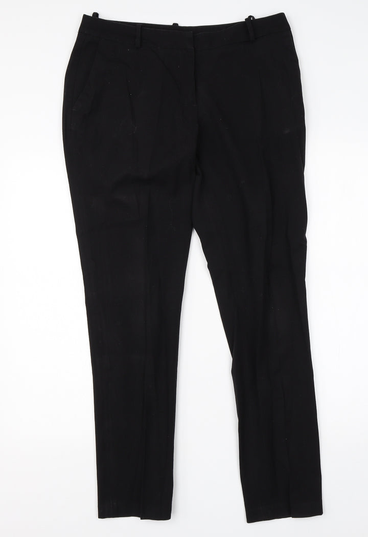 H&M Womens Black  Viscose Dress Pants Trousers Size 10 L28 in Regular