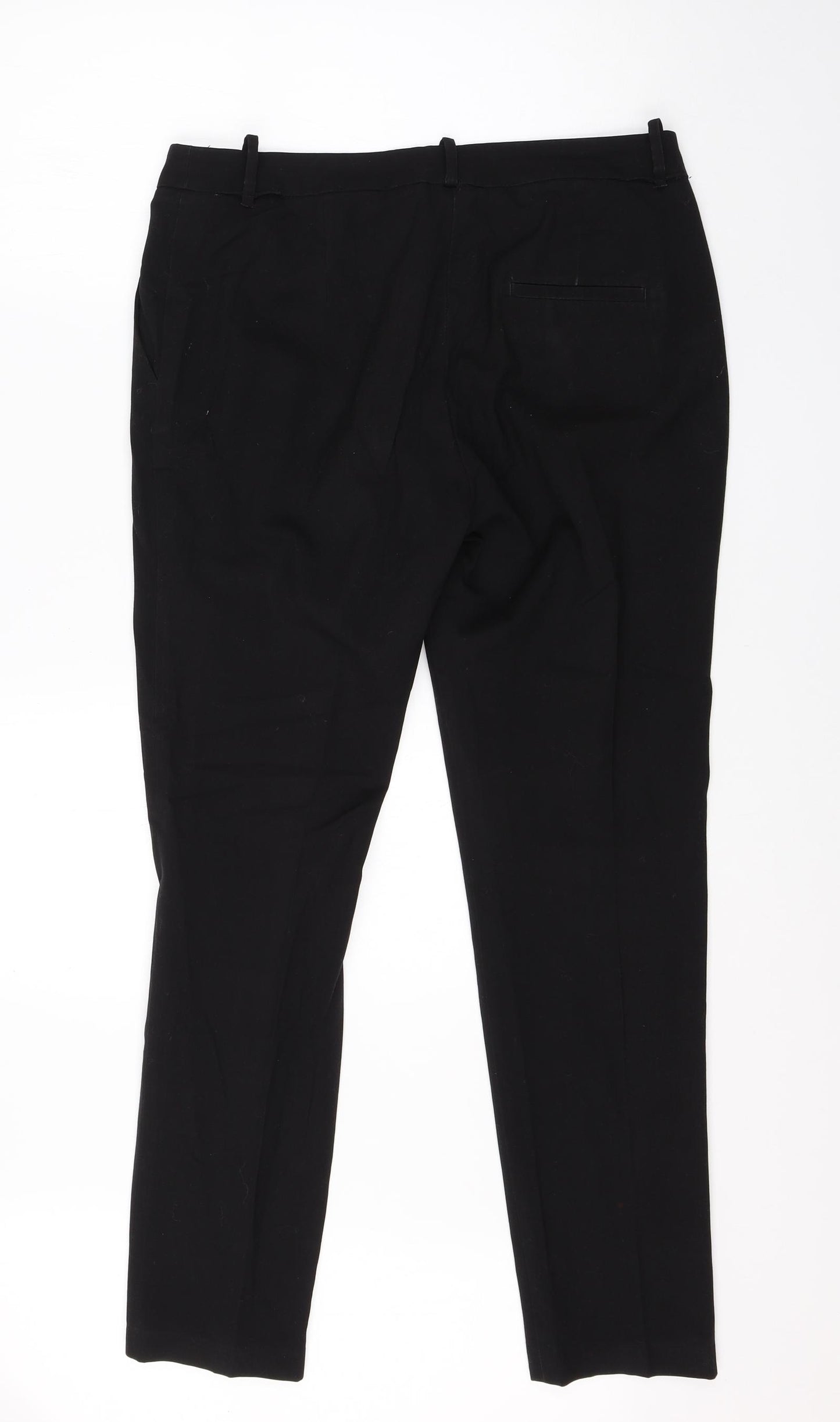 H&M Womens Black  Viscose Dress Pants Trousers Size 10 L28 in Regular