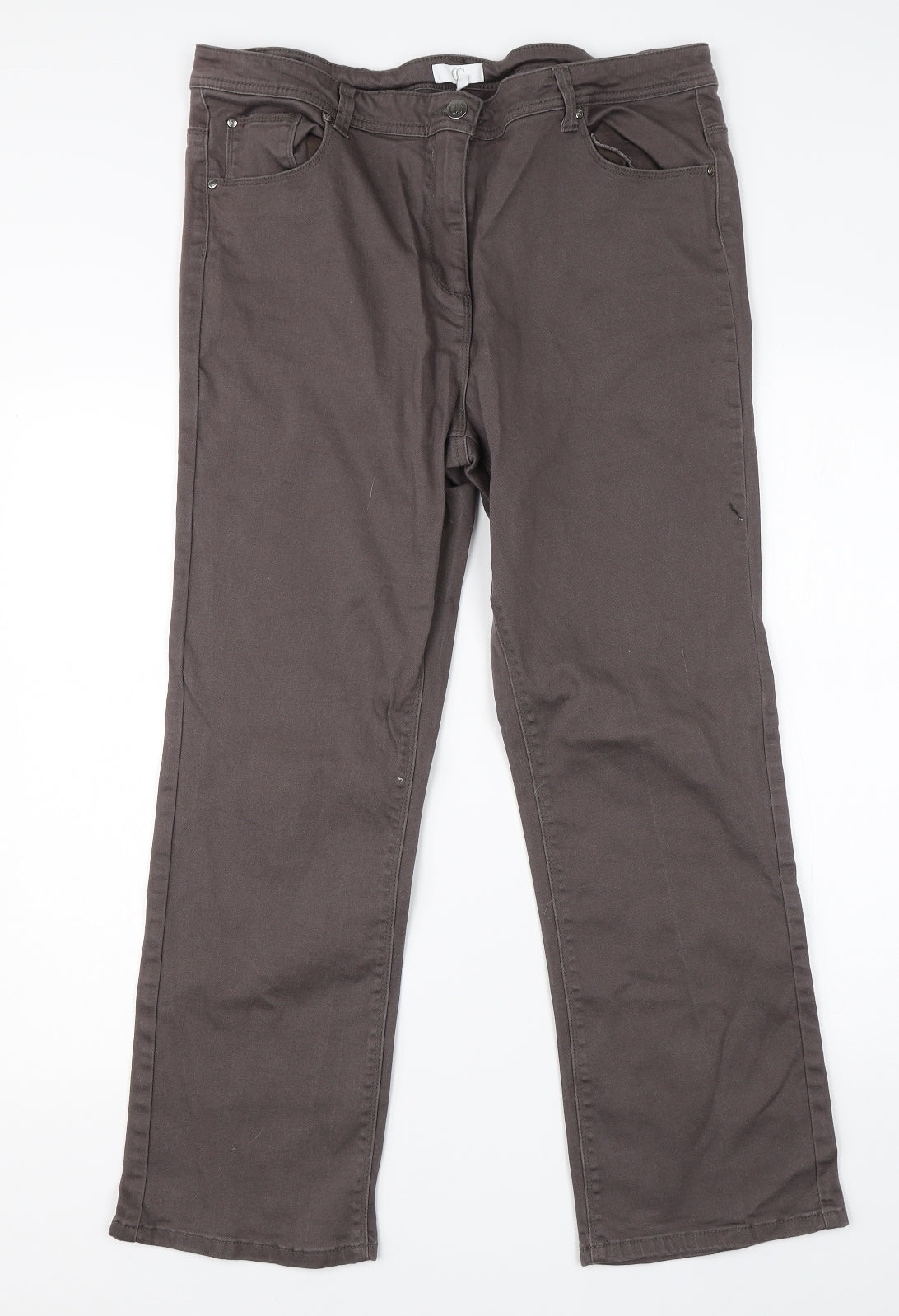 CC Womens Brown  Cotton Straight Jeans Size 18 L26 in Regular