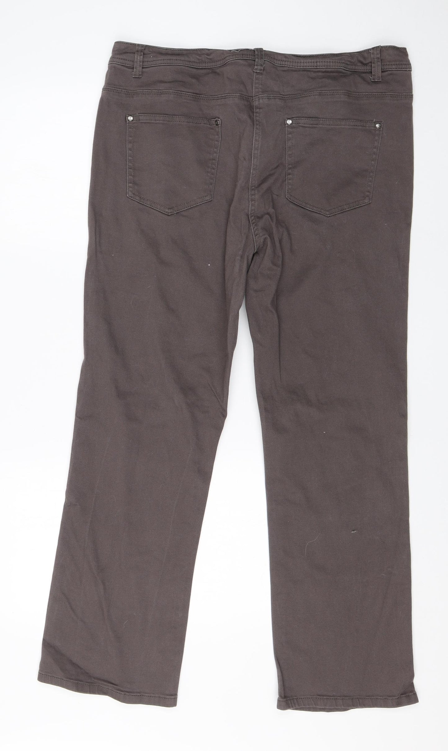 CC Womens Brown  Cotton Straight Jeans Size 18 L26 in Regular