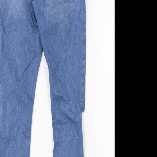 Topshop Womens Blue  Cotton Skinny Jeans Size 28 in L26 in Regular