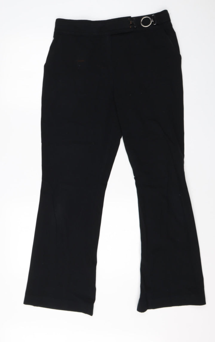 Per Una Womens Black  Viscose Dress Pants Trousers Size 10 L26 in Regular