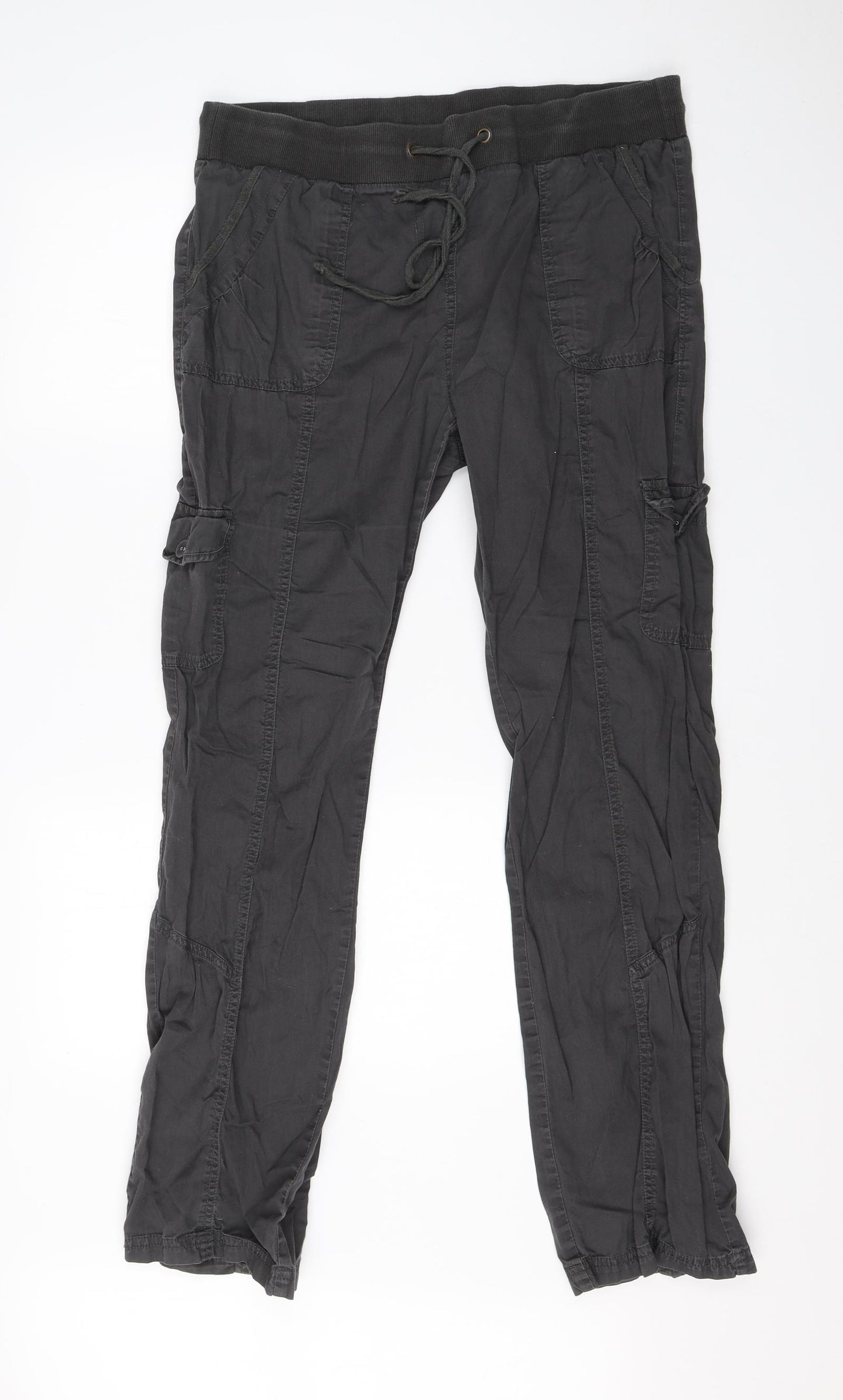 Rivers Womens Grey  Cotton Cargo Trousers Size 14 L30 in Regular