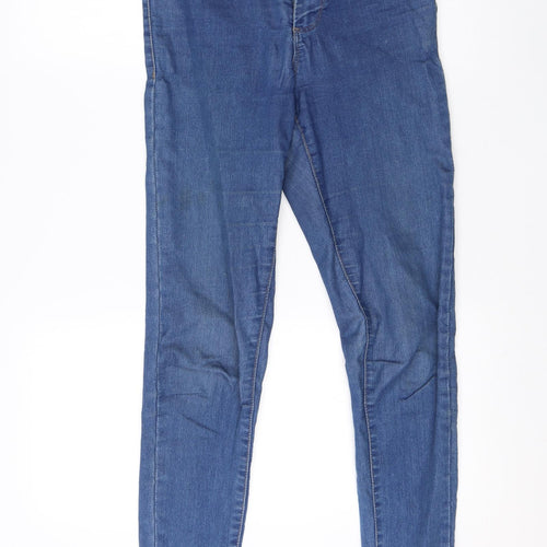 Miss Selfridge Womens Blue  Cotton Skinny Jeans Size 8 L28 in Regular