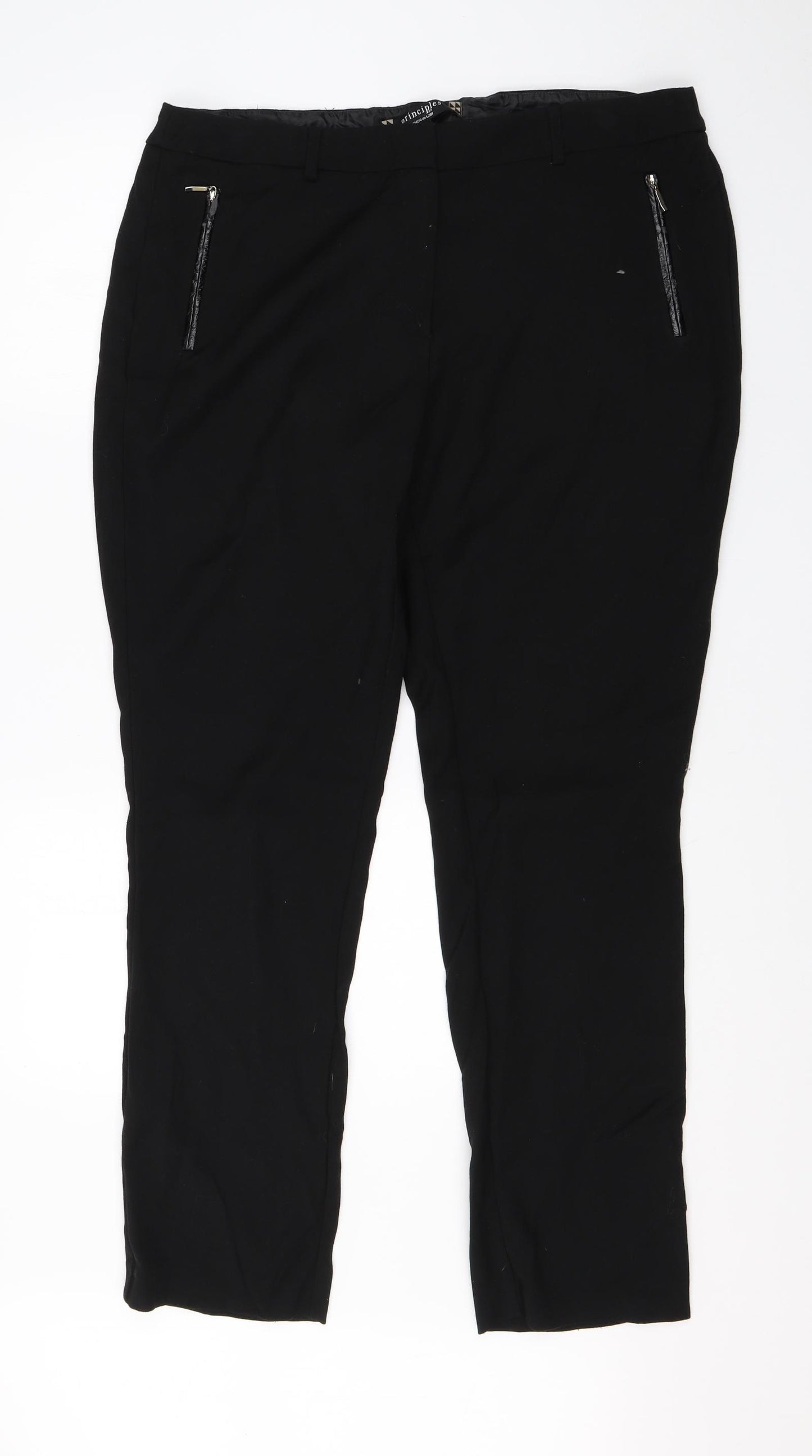 Principles Womens Black  Viscose Dress Pants Trousers Size 16 L28 in Regular