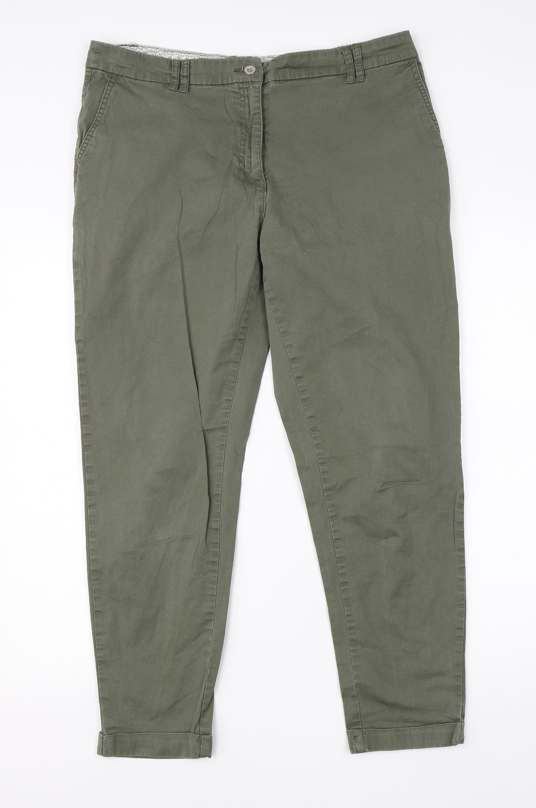 Atmosphere Womens Green  Cotton Capri Trousers Size 14 L26 in Regular