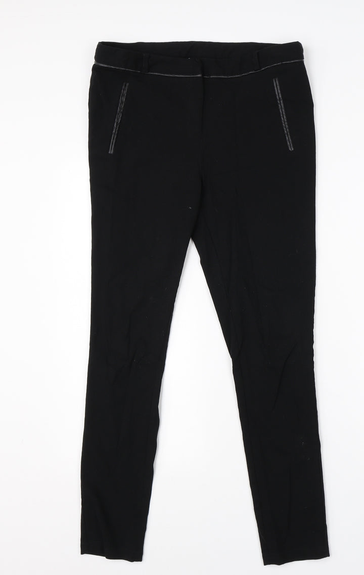 Dorothy Perkins Womens Black  Viscose Dress Pants Trousers Size 12 L26 in Regular