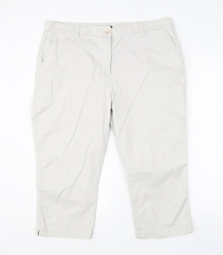 BM Womens Ivory  Cotton Dress Pants Trousers Size 18 L20 in Regular