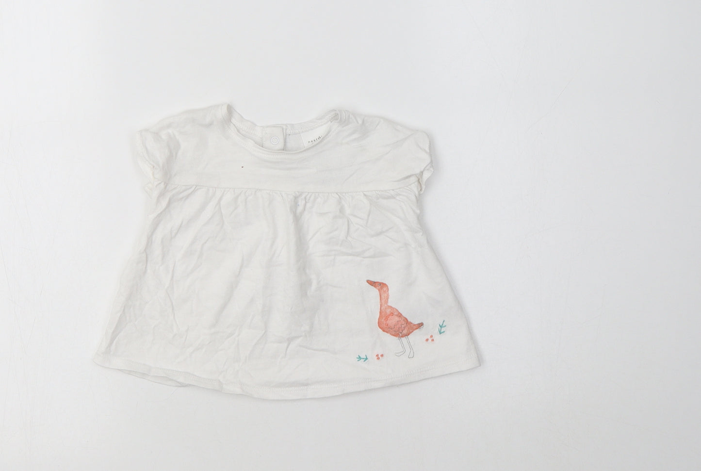 NEXT Baby White  Cotton Basic Blouse Size 3-6 Months Crew Neck