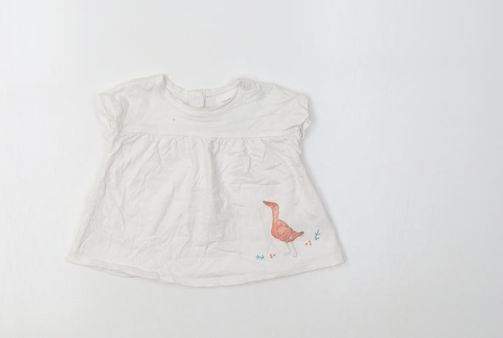 NEXT Baby White  Cotton Basic Blouse Size 3-6 Months Crew Neck