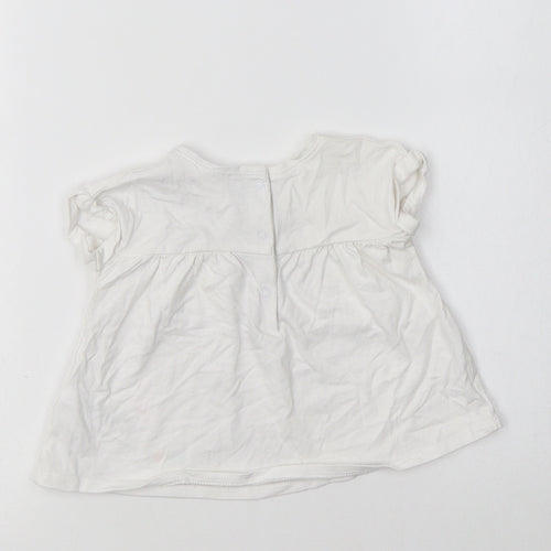 NEXT Baby White  Cotton Basic Blouse Size 3-6 Months Crew Neck