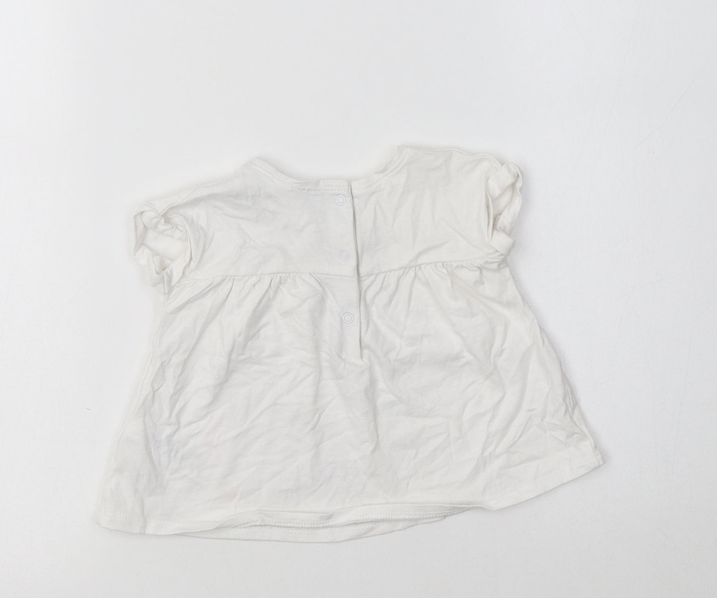 NEXT Baby White  Cotton Basic Blouse Size 3-6 Months Crew Neck