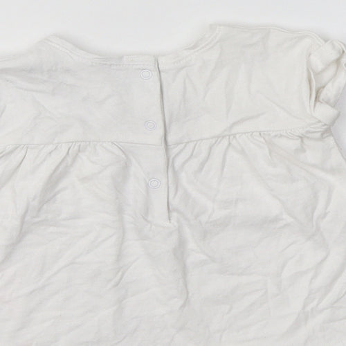 NEXT Baby White  Cotton Basic Blouse Size 3-6 Months Crew Neck