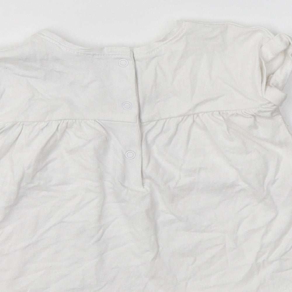 NEXT Baby White  Cotton Basic Blouse Size 3-6 Months Crew Neck