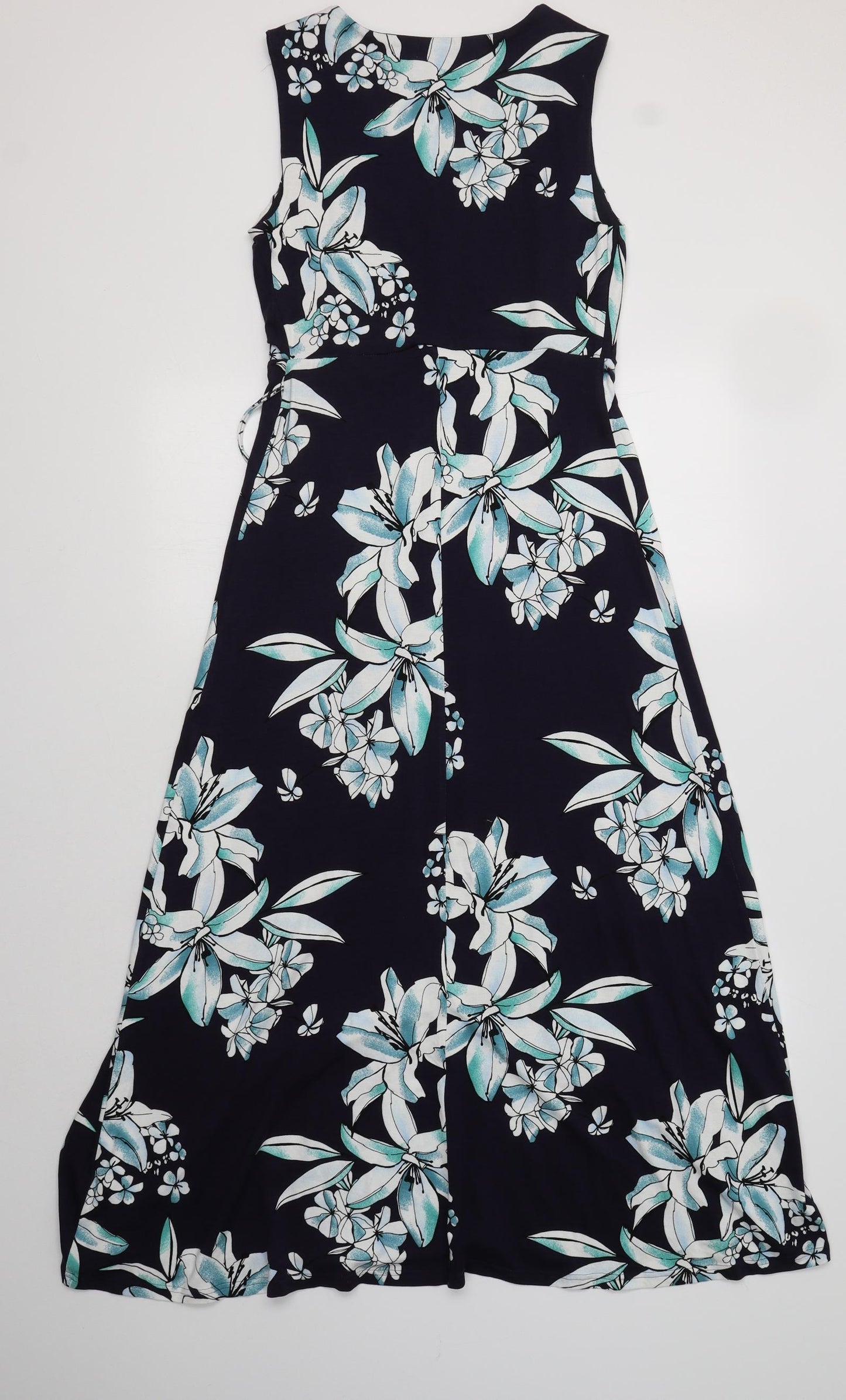 Papaya Womens Blue Floral Viscose Maxi  Size 8  V-Neck