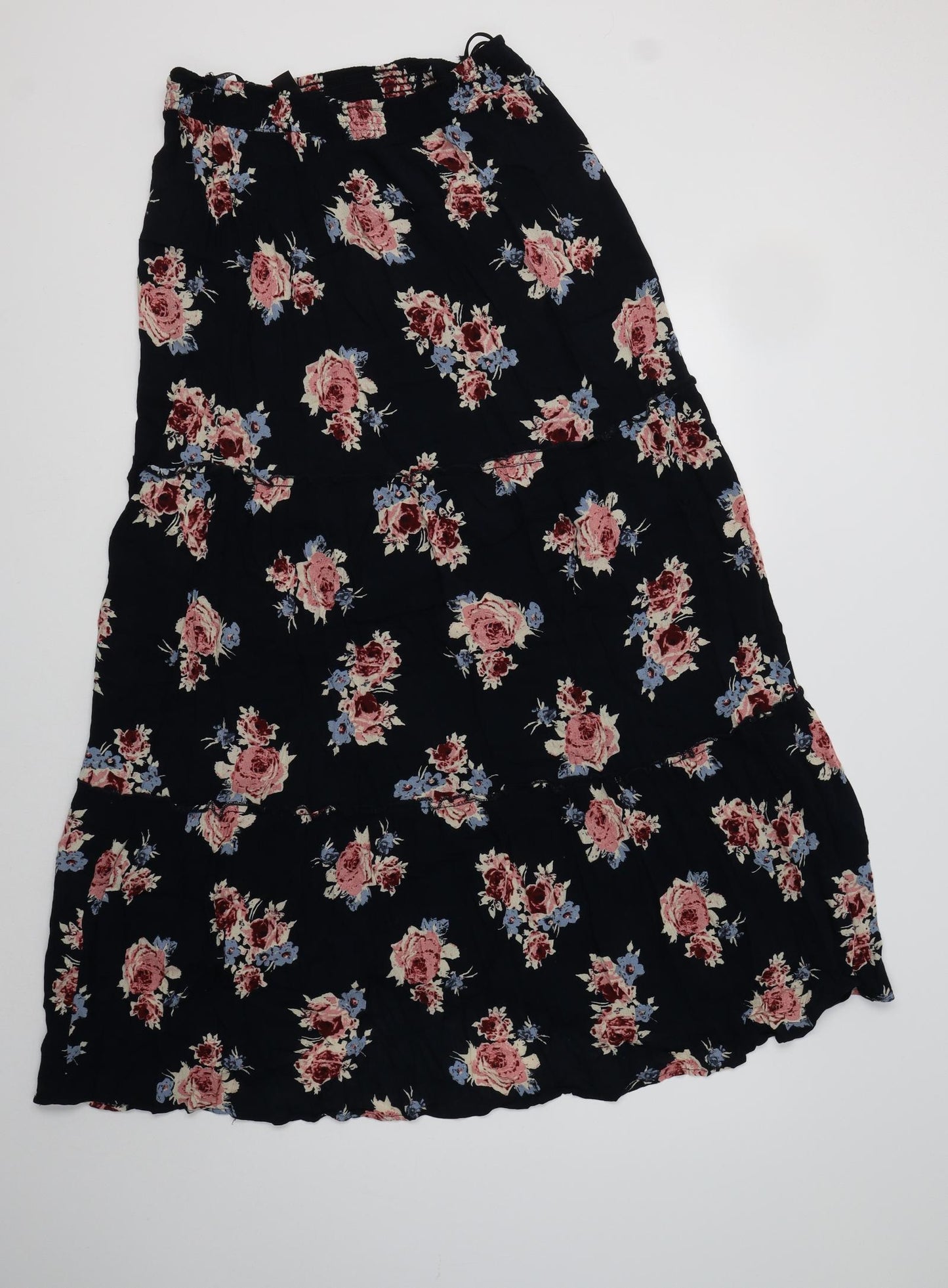 Primark Womens Blue Floral Polyester Maxi Skirt Size 12    - Tiered