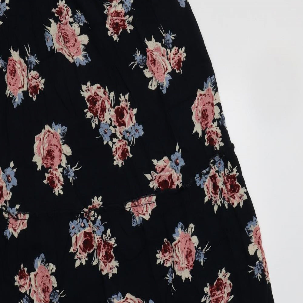 Primark Womens Blue Floral Polyester Maxi Skirt Size 12    - Tiered