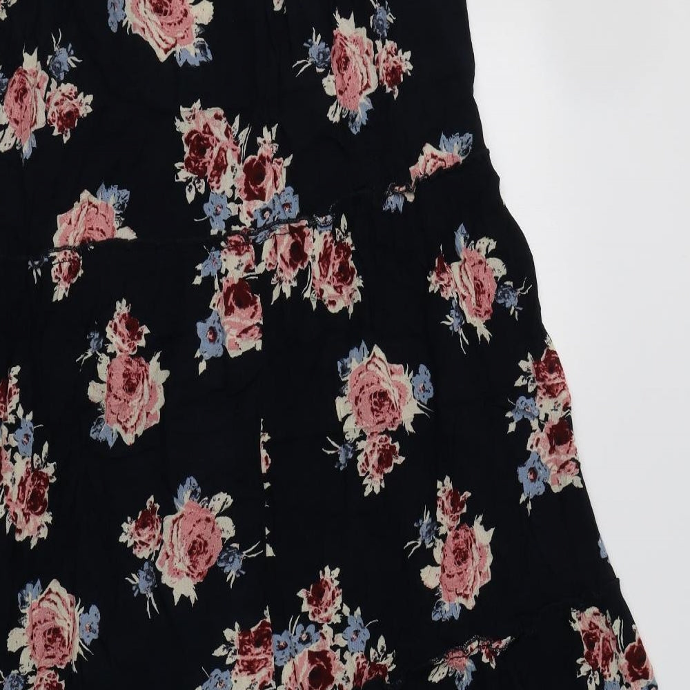 Primark Womens Blue Floral Polyester Maxi Skirt Size 12    - Tiered