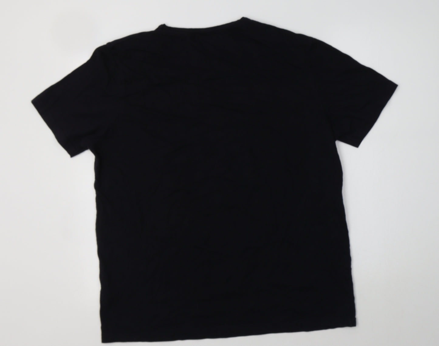 River Island Mens Blue  Cotton  T-Shirt Size XL Crew Neck