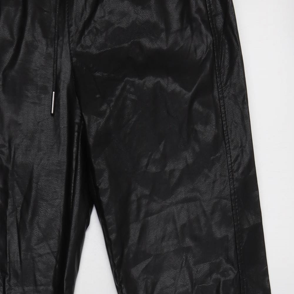 Zara Womens Black  Polyurethane Trousers  Size XS L28 in Regular