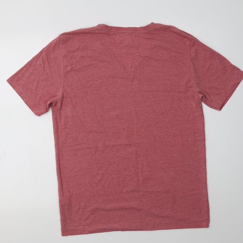NEXT Mens Pink  Cotton  T-Shirt Size M V-Neck